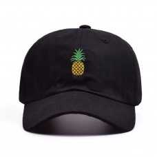 Pineapple Embroidery Stylish Cool Twill Cotton Peaked Cap Unisex Low Profile Hat  eb-19969792